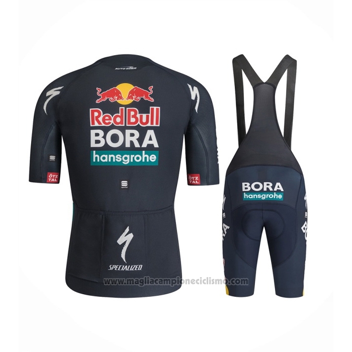 2024 Abbigliamento Ciclismo Bora-Hansgrone Blu Manica Corta e Salopette